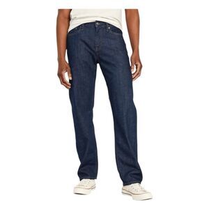 Old Navy Loose Straight Leg Built-In Flex Jeans Blue Dark Wash Denim 5-Pocket 16